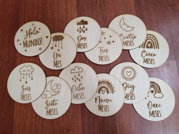 Circulos Decorativos Para Fotografías Cumple Mes Para Bebes MODELO ARCOIRIS - Imagen 4