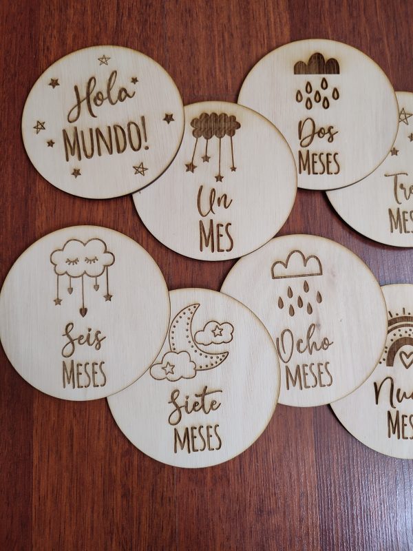 Circulos Decorativos Para Fotografías Cumple Mes Para Bebes MODELO ARCOIRIS - Imagen 2