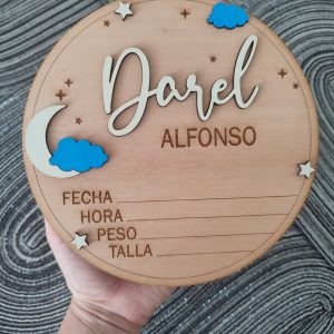 Letrero para datos de nacimiento