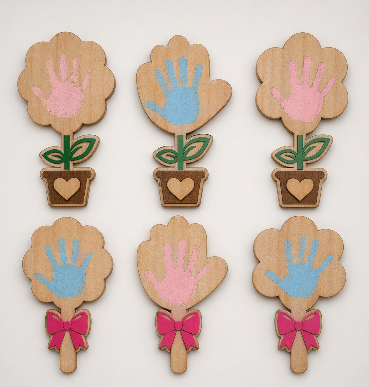 Flor de madera para colocar manos