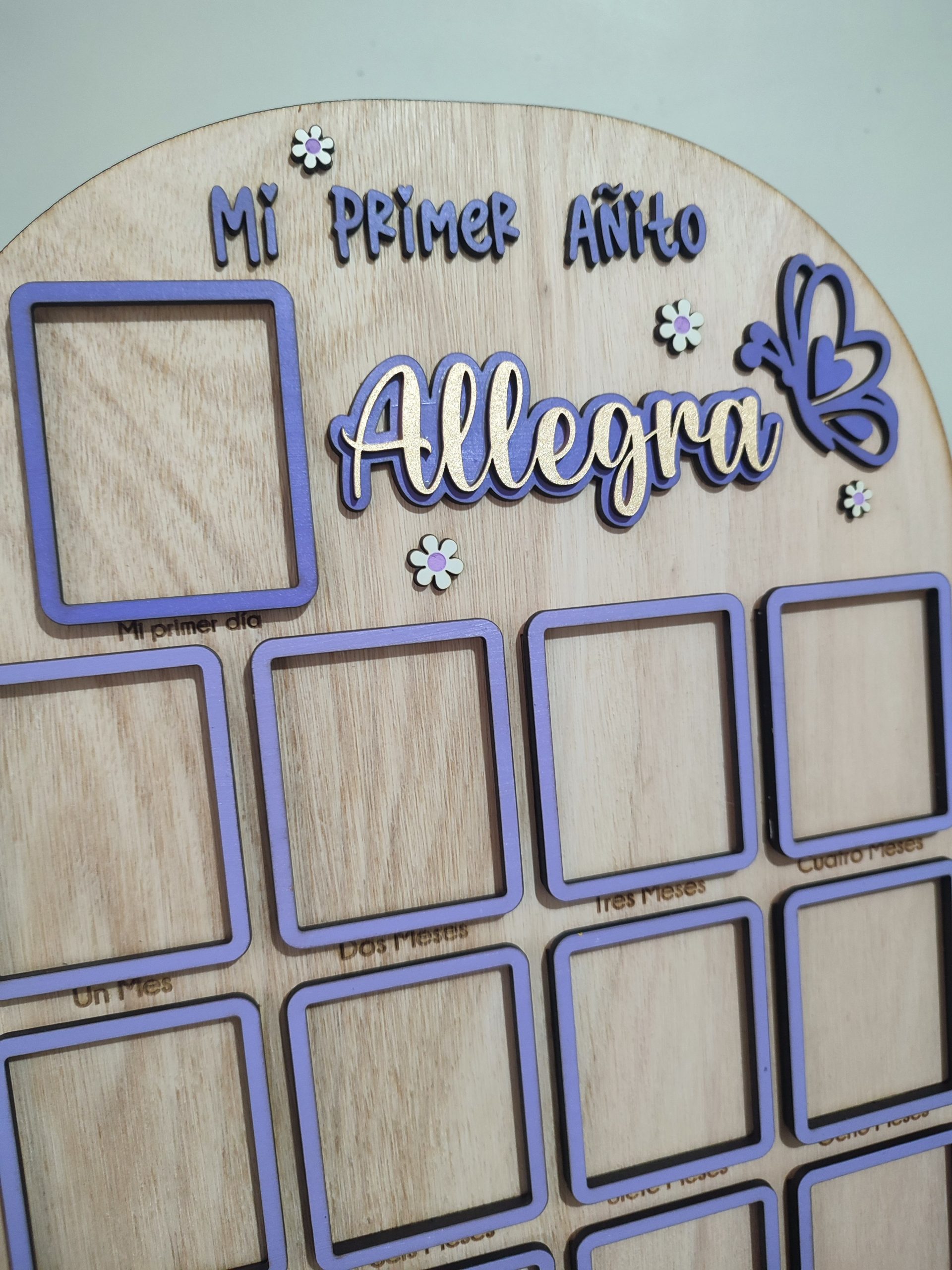 Tablero para fotitos del Primer año Madera natural - Imagen 2